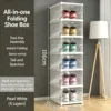 6 Tier  Integrated Foldable Shoe Rack  White