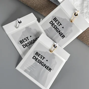 High Quality  A Set Matte Pvc Film White Paper Luxury Hang Tag For Clothing Label