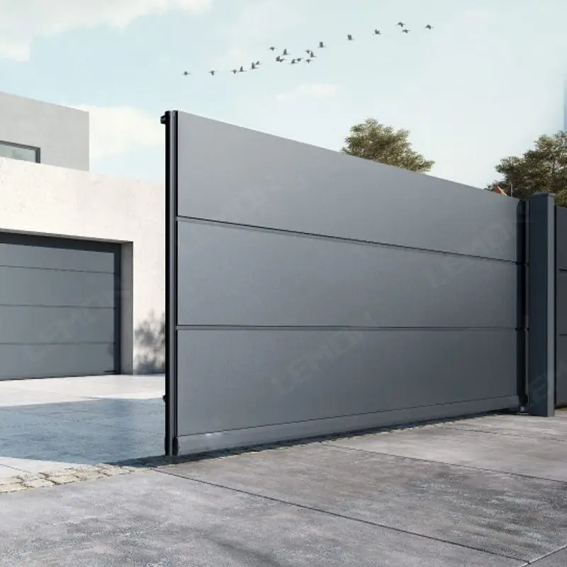 American Smart Simple Metal Automatic Exterior Waterproof Sliding Electric Front Aluminum Gates for Villas and Houses