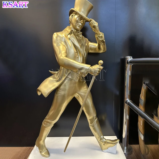 Johnn Walking man Crafts figure statue Life-size resin factory price Johnn Walker statue