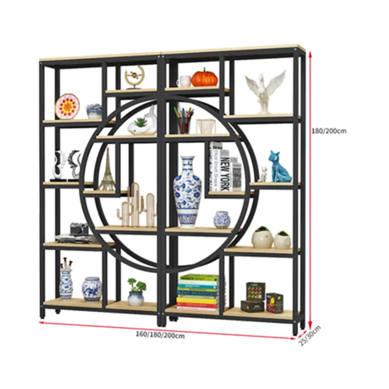 Living Room Storage Rack Book Shelf Office Home Display Rack Stand Metal Partition Room Divider