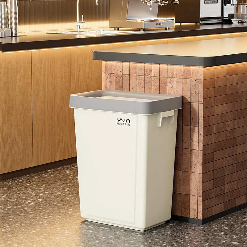 Unique Durable Plastic Room Service Garbage Can Big Size Trash Bin Paper Waste Bin with Swing Lid
