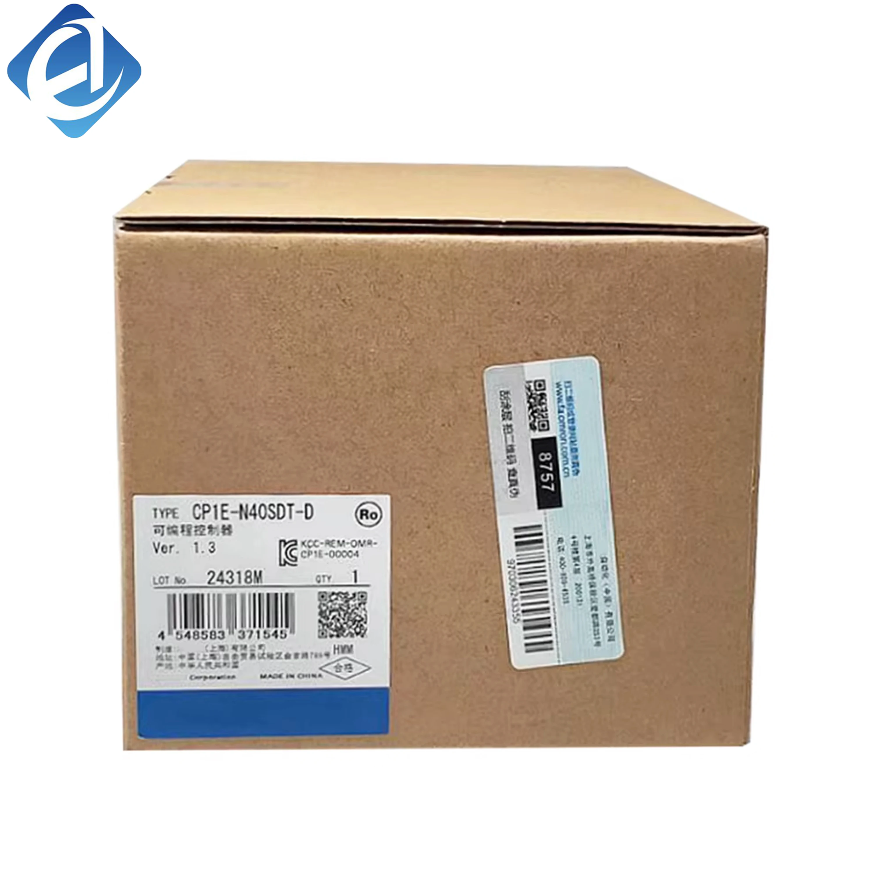 New Original Omron CP1E series compact DC transistor PLC. With 40 I/O points, stable logic operation and convenient programming. It is widely used in small automation equipment, mechanical control and simple industrial automatic control systems.