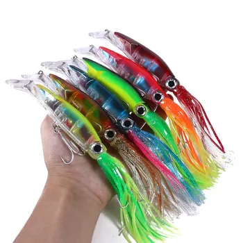 Luminous Squid Fishing Lure 40g Beard Man Long Cast Slow Sinking Realistic Big Octopus Sea Fishing Grouper Silicone Live Bait – Soft Lure – view 2