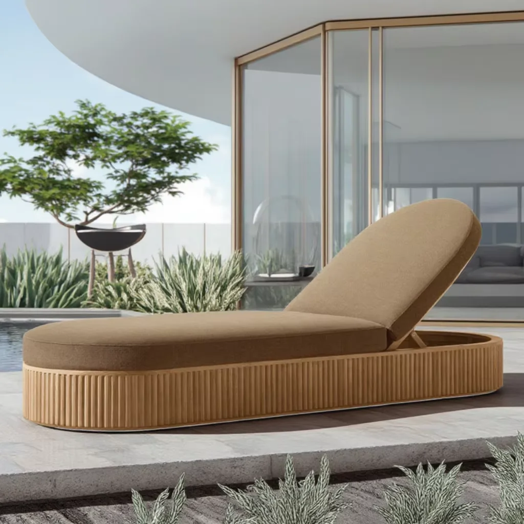 Portable Outdoor Garden Furniture Double Sun Loungers with Canopy