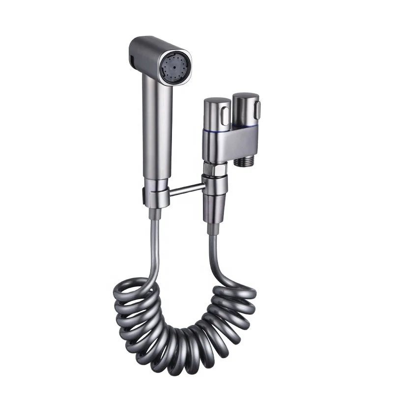 Household Toilet Wall-mounted One Inlet Two Outlet Angle Valve Feminine Hygiene Device High Pressure Boosting Flushing Modern