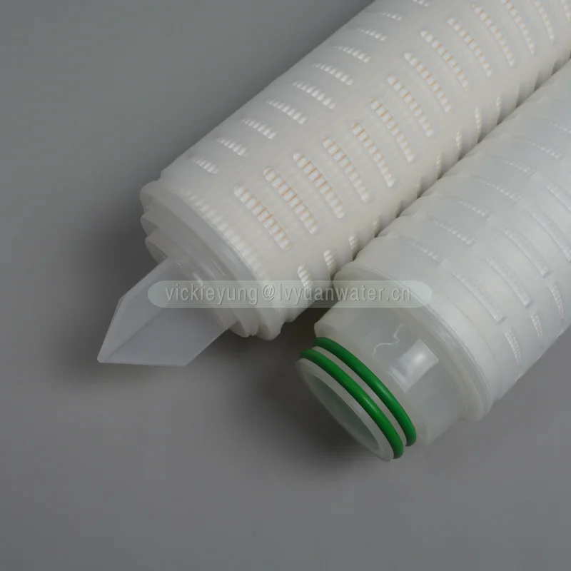 10, 20 дюймов, 0,1, 0,2, 0,45 микрон, PTFE PES, плиссированный волоконный мембранный картридж, фильтрующий элемент для фильтра фармацевтического класса