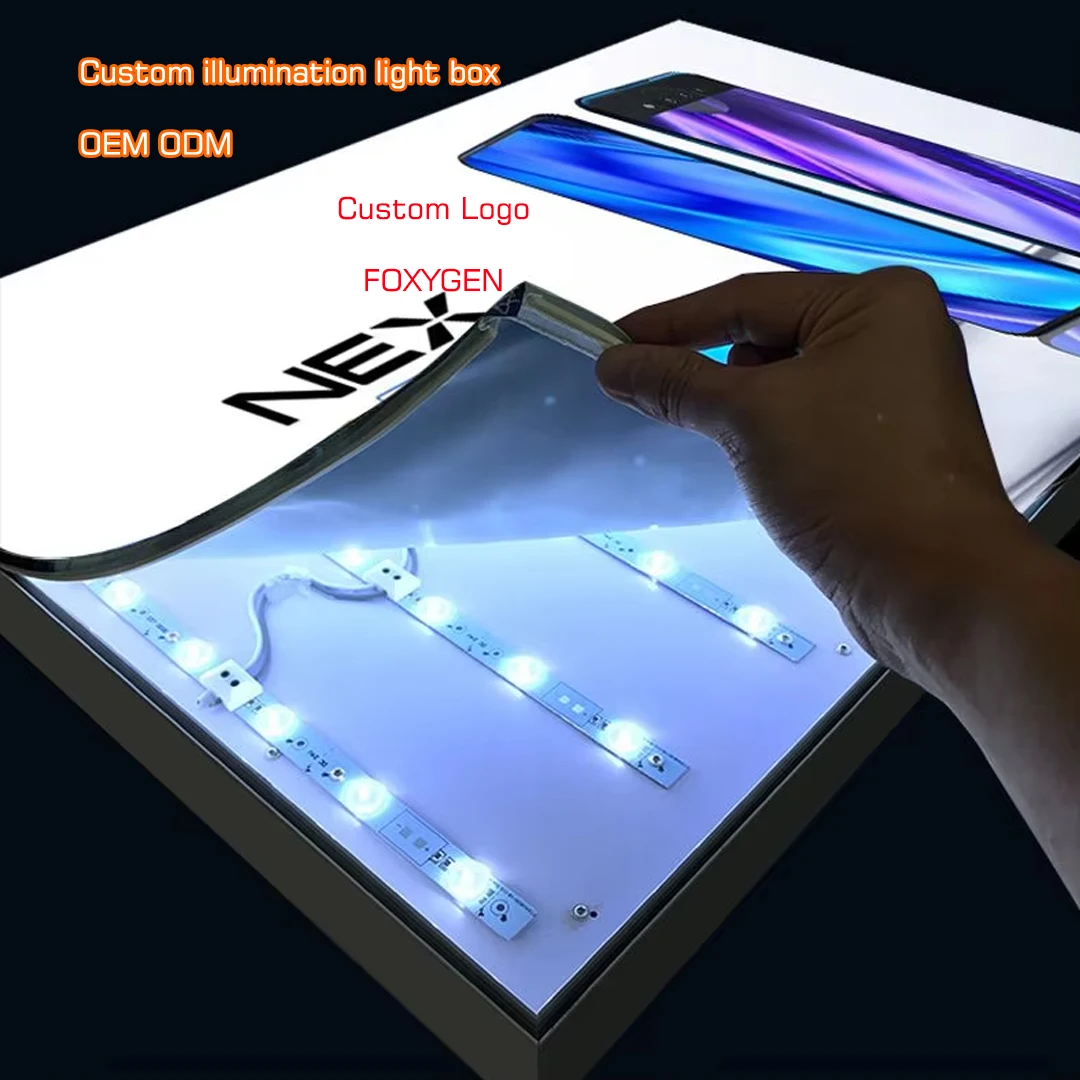 Personalizzato Singolo Lato Parete LED Retroilluminato con Telaio in Alluminio Tessuto Luminoso LED Segmentato Vetrina Pubblicitaria Vetrine per Interni Esterni