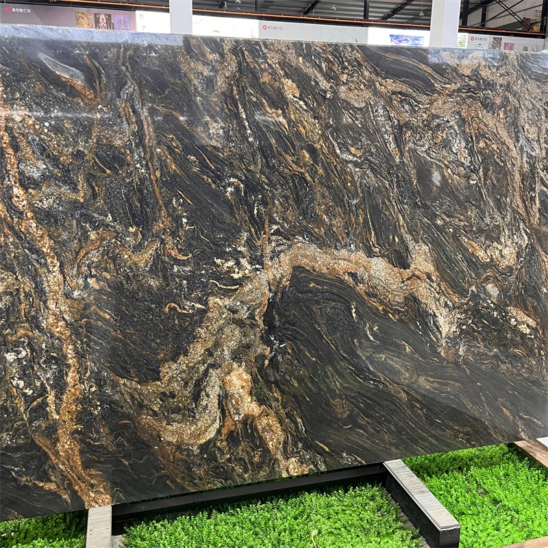 product top quality cosmic gold granite slabs for hotel wall and floor black granite with gold veins slab countertop-1