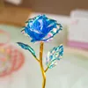 Flor colorida de 18 cm en oro y azul.