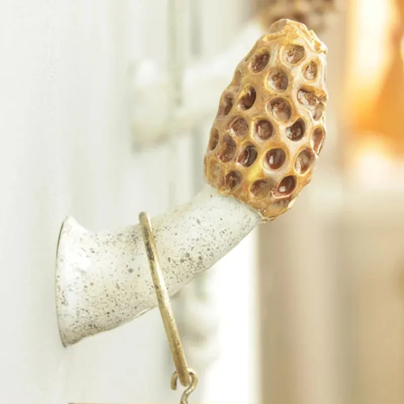 product custom glazed modern ceramic wall decor merry mushroom wall hook for entryway organizer coat towel hat rack hanger-3