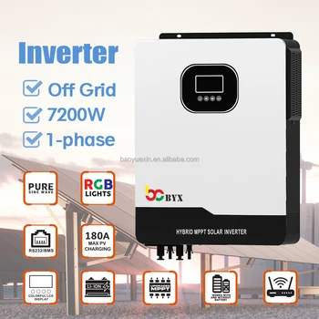 Inversor 4200w 6200w Solar Hybrid Inverter Charger 24v 48v Battery Pure ...