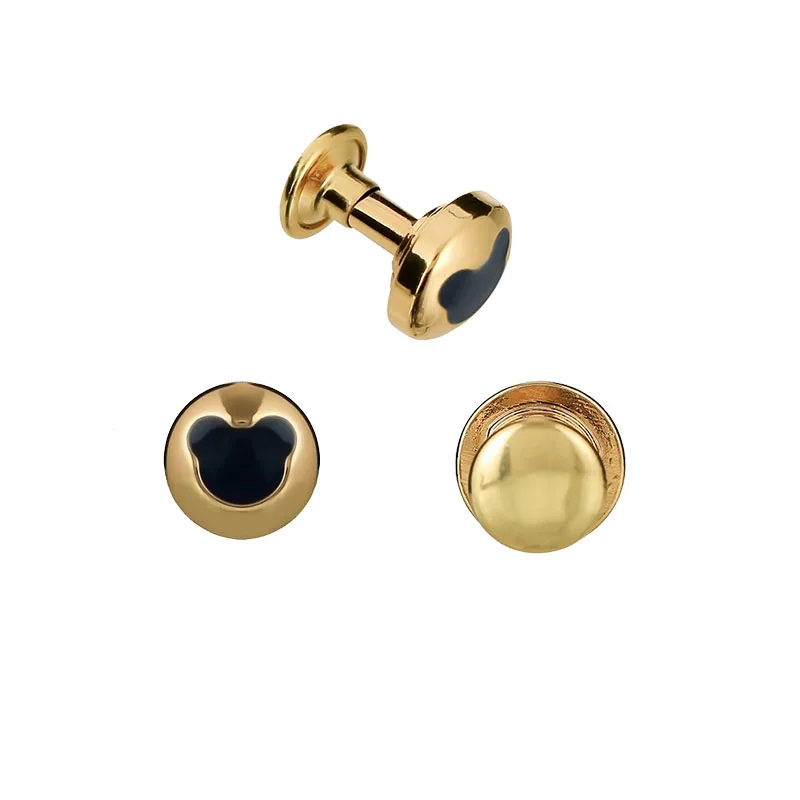 Высококачественные дизайнерские металлические круглые заклепки с двойной головкой медведя золотые и шипы декоративные для сумки