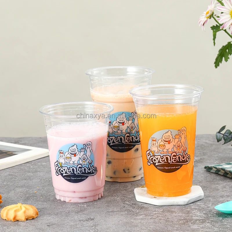 Disposable Smoothie Cups, Domed Lids, 12OZ 16OZ PET Milkshake Glasses PET CUPS details