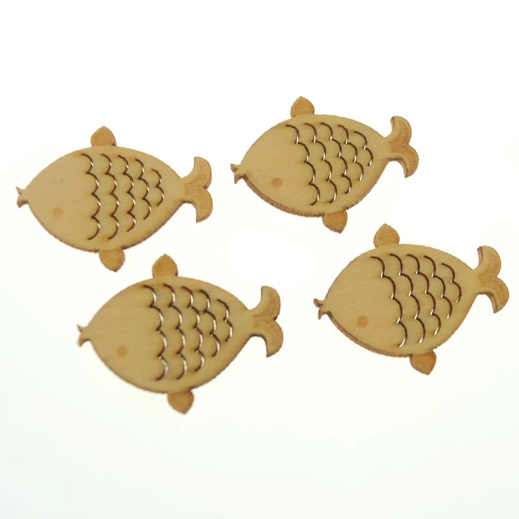 Ocean Nursery Party Decorations 2"-20" Customize Wood Decorative Art Laser Cut Craft Unfinished Wooden Fish