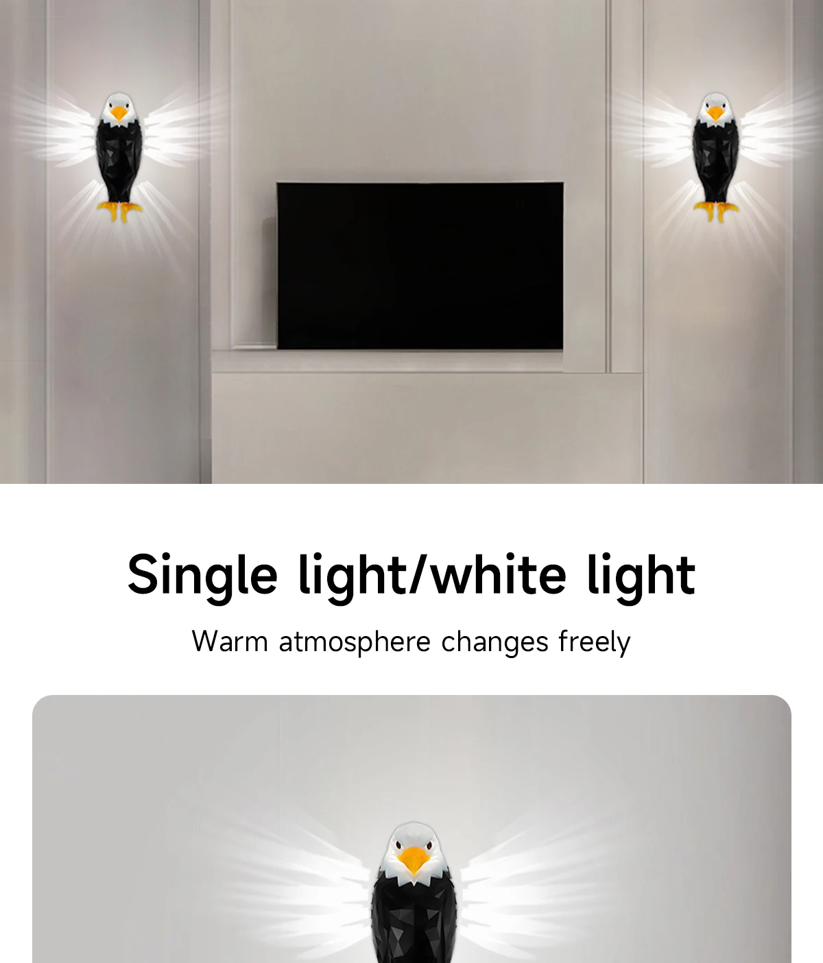 Eagle Wall Lamp Simple Animal Projection Lamp Magnetic Wall Hanging Personality Light Luxury Creative Home Night Light