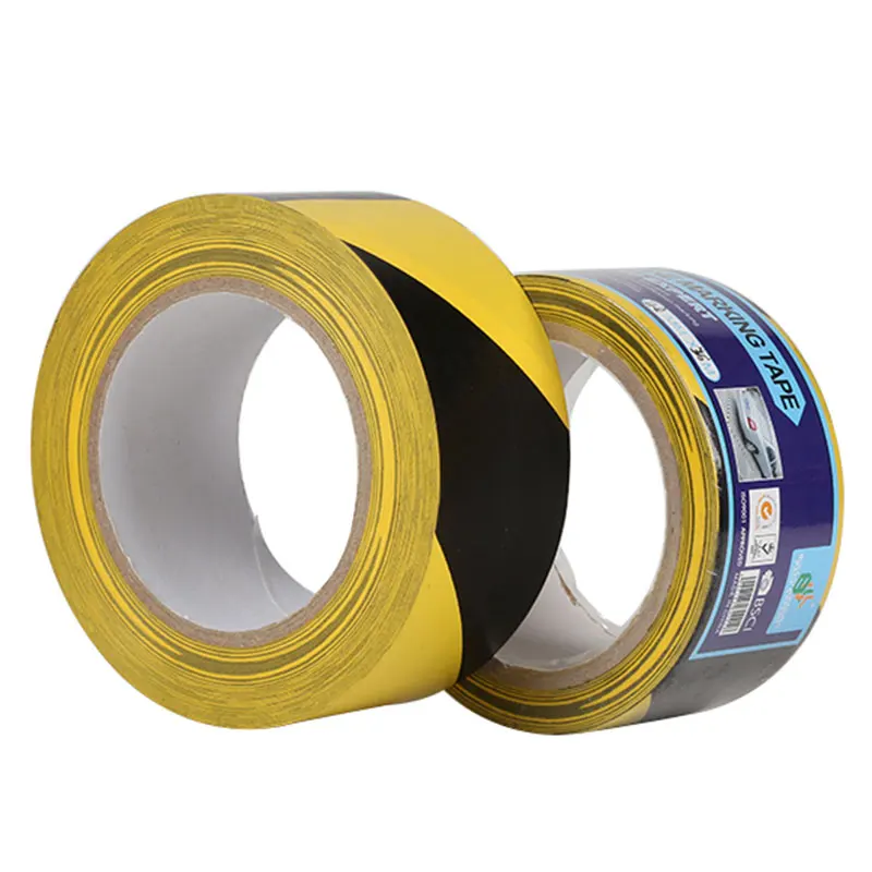 Custom Heavy Duty Pvc Floor Line Marking Tape Yellow Black Road Parking