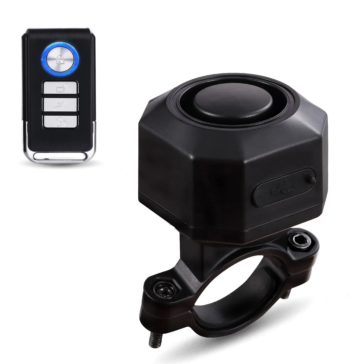 USB Rechargeable 110dB Wireless Vibration Sensor Alarm for Motorcycle &  Bicycle Security
