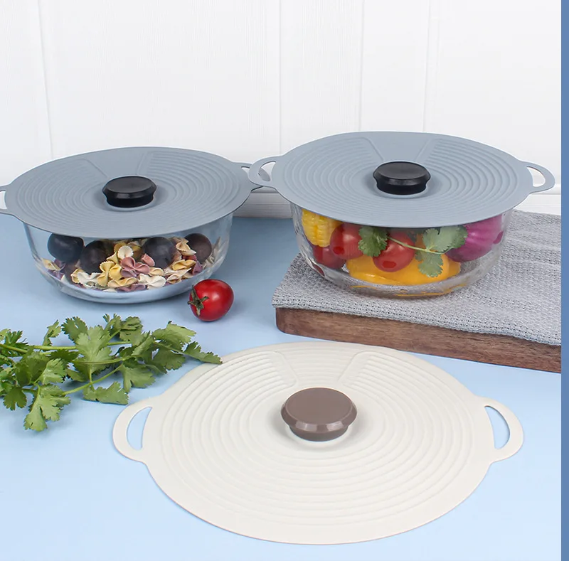 3-Piece Set Silicone Anti-Overflow Dustproof Fresh-Keeping Seal Anti-Slip Kitchen Bowl Cover Fresh-Keeping Pot Parts details