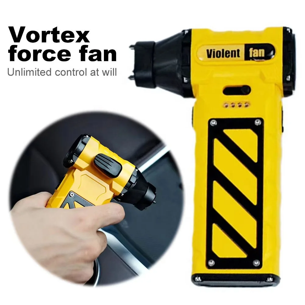 Ventilateur à force vortex avec casse-vitre, ceinture de sécurité rechargeable, compact, vitesse réglable jusqu'à 110 000 tr/min pour nettoyage PR