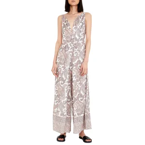 Women's Casual Wear Bodysuit Beaching Floral Wide Leg Romper Mix Jumpsuit