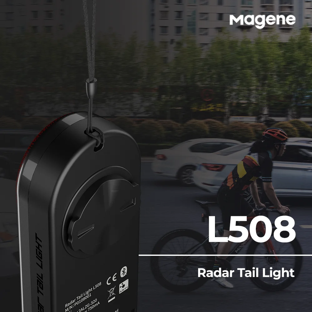 Magene Radar Bike Tail Light L508 Bicycle Rear Brake Sensing Lamp Saddle Seatpost Charging Bike