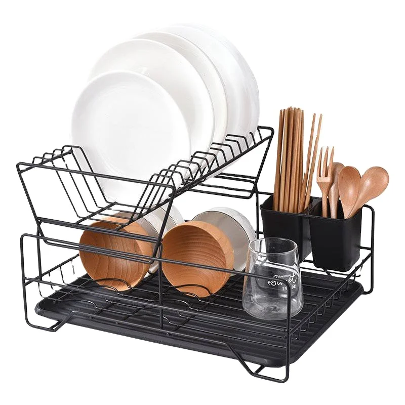 Kitchen Double-layer Dish Rack Drain Rack Single-layer Tableware 