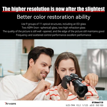 7Artisans 50mm F1.8 STM Lens Auto Focus Full-Frame Large Aperture Standard Prime Lens for Sony FE ZVE10 6400 A7C II A7R II detail image