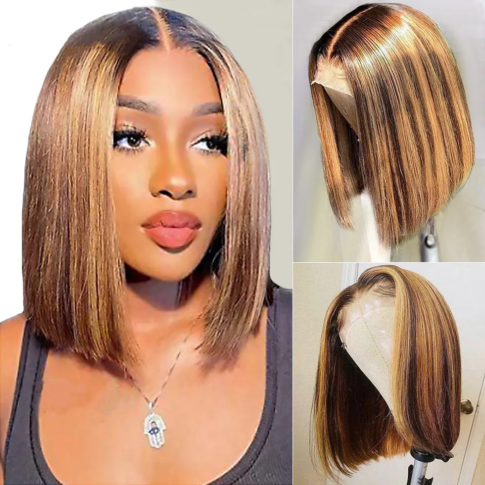 Wholesale Price Natural Peruvian T Part Short Deep Wave Human Hair Bob ...