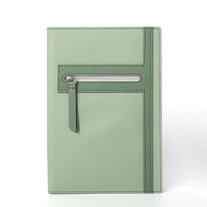 A5 Customized PU Leather Journal Notebooks Stationery for Students With Zipper Pocket