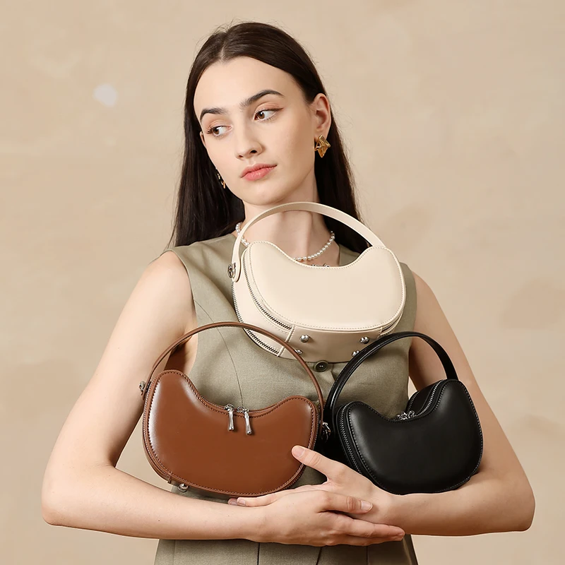 Factory Fast Shipping Women Orange Shaped Style Ladies Sling Shoulder Bag Leather Tote Leather Customized Logo Women Handbag