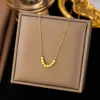 Collana in acciaio inossidabile con perline quadrate