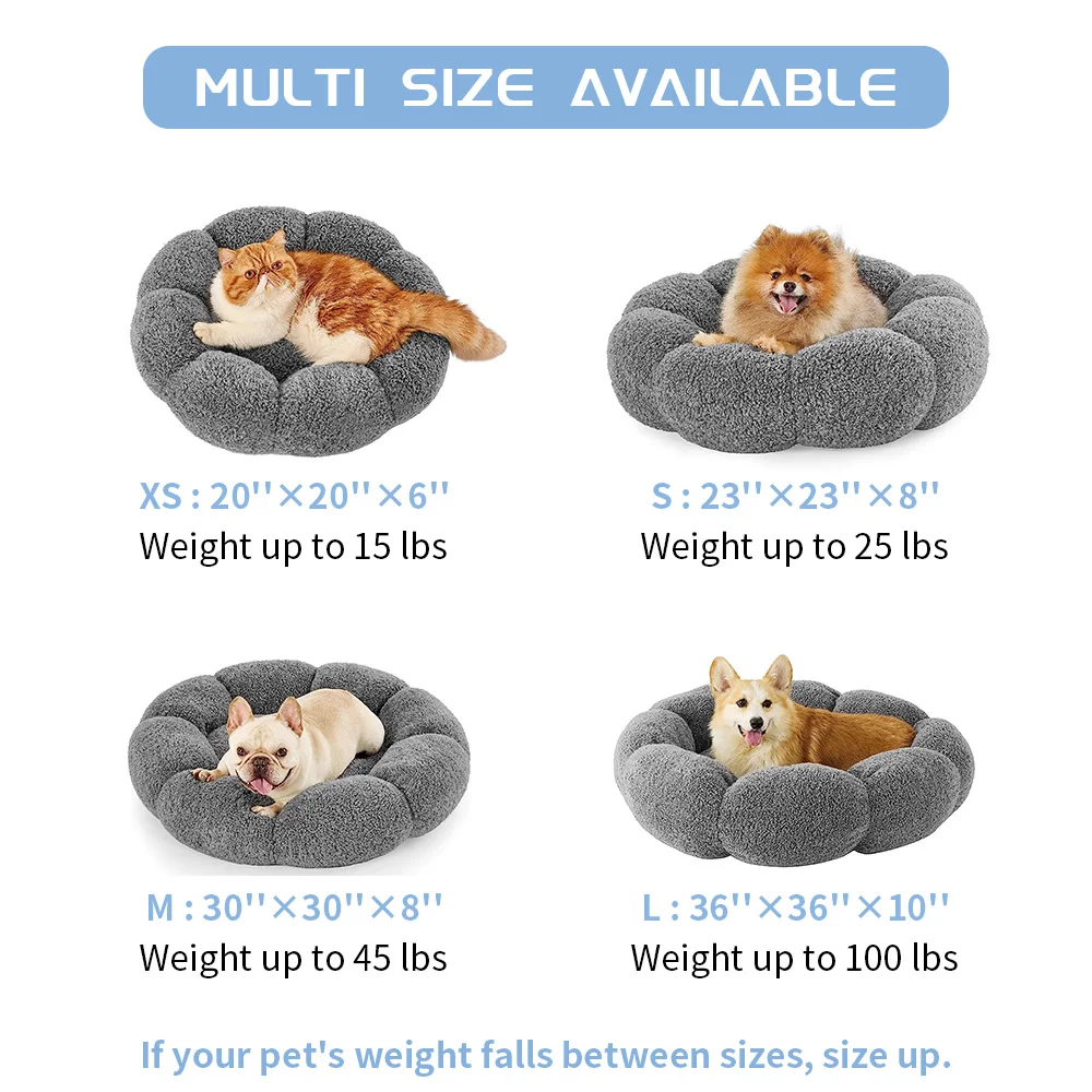 OEM & ODM calming washable luxury calming machine washable pet dog cat donut bed details