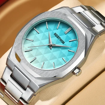 Hot Sale Simple Casual Business Style Quartz Watch Steel Band Embossed Literal Fashion Men's Watch
