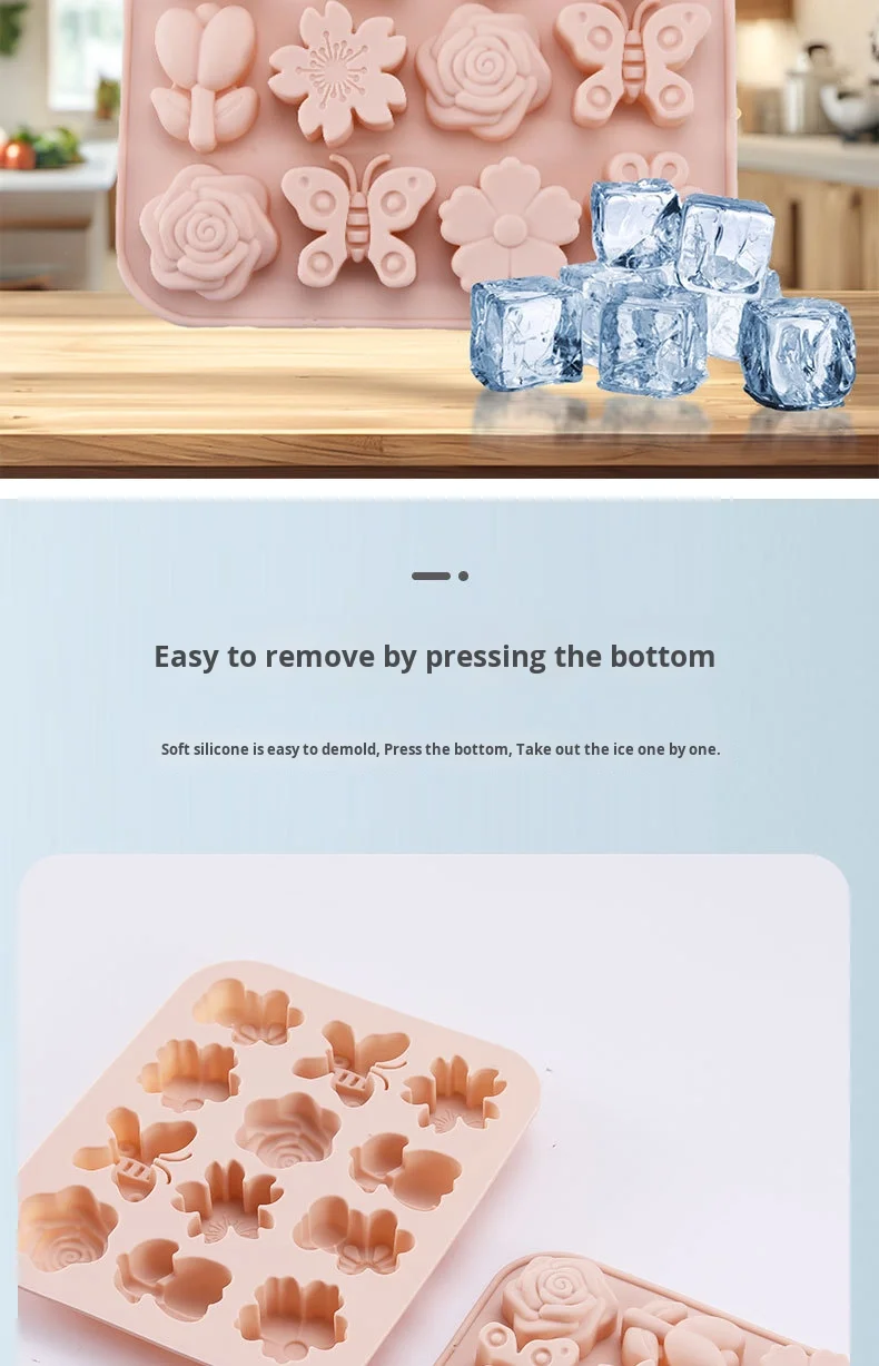 Cute Flower-Shaped Household Food Grade Silicone Ice Cube Mold Sunflower Cartoon Ice Maker Ice Box Cake Tools manufacture