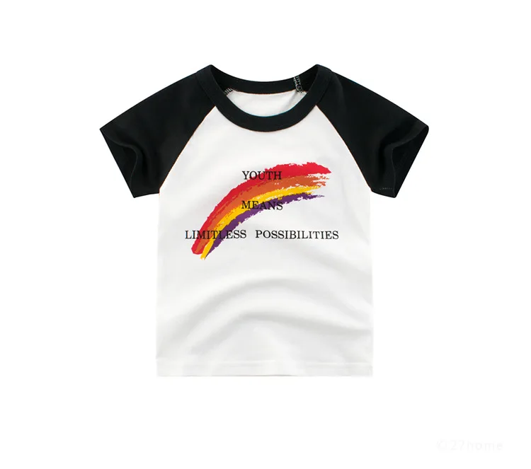 
 Ebay футболка с коротким рукавом, 100% хлопок, Детский принт Youth означает неограниченные возможности, милый мультяшный ребенок, летняя дна  