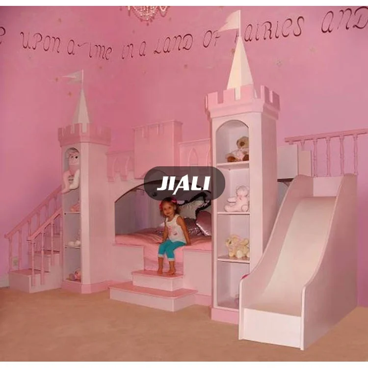 Customize European Style Castle Girls Bed Lit Chateau Princesse Kids
