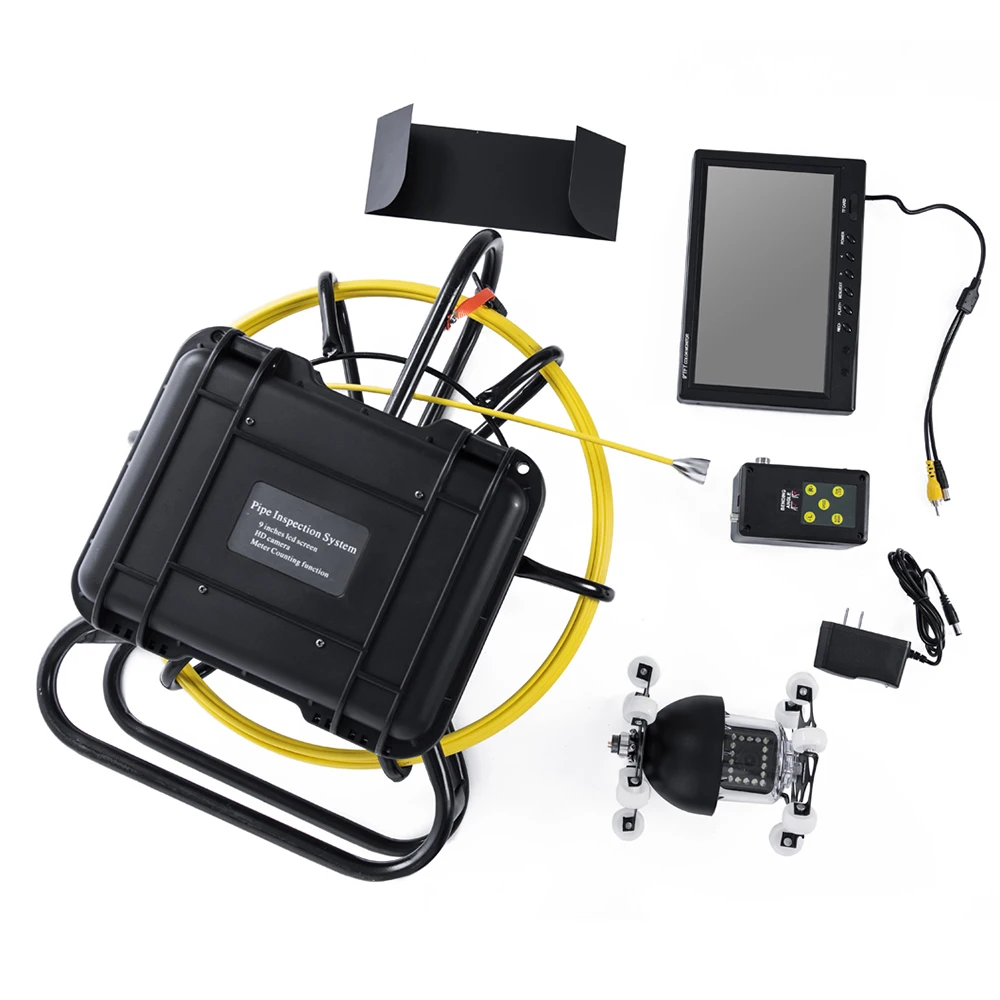 Factory Direct Sale Pipe Inspection Camera 9Inch HD Screen Pipe Monitor Camera 360 Degrees Rotation Inspection Pipe Camera