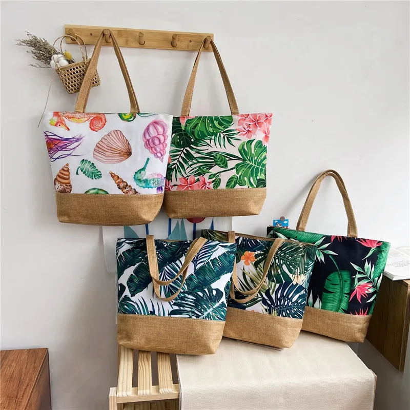 cfpolar Summer Jungle Plant Tropical Palm Leaves Beach Bag for Women Girls,  Large Beach Tote Bag Sandproof Utility Tote Bags Shoulder Bag Reusable  Grocery Shopping Bag Handbag with Handle, Colorful: : Fashion