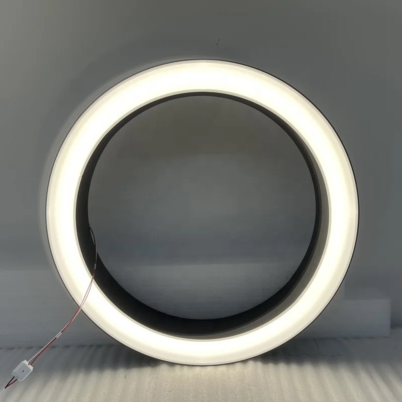 Suspended Curve Linear Light Led Chandelier Modern Circle Pendant Light ...