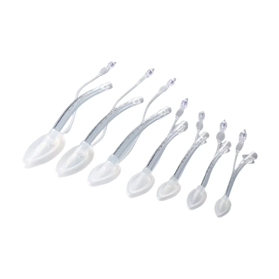 disposable inflatable PVC laryngeal mask for different sizes with colored valve