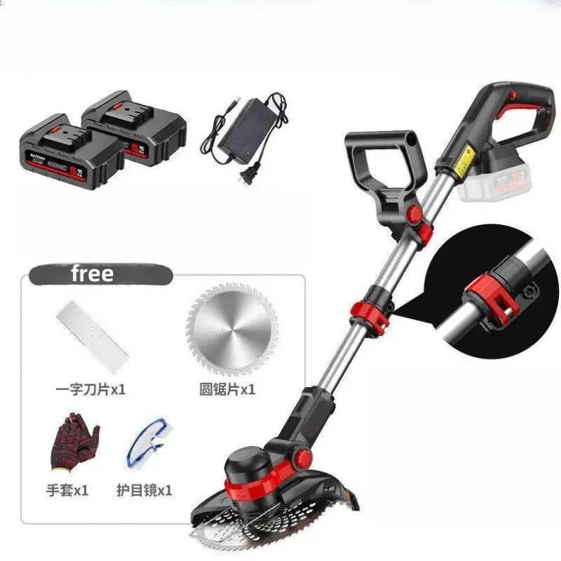Electric Small Household Lawn Mower Handheld Lithium Garden Trimmer Rechargeable Lawn Mower Household Weeder Lithium