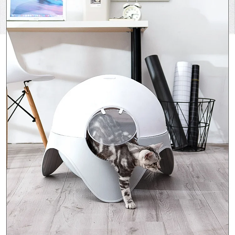 New Design Space Capsule Shape Cat Litter Pan Fully Enclosed Large Plastic Cat Litter Box Toilet