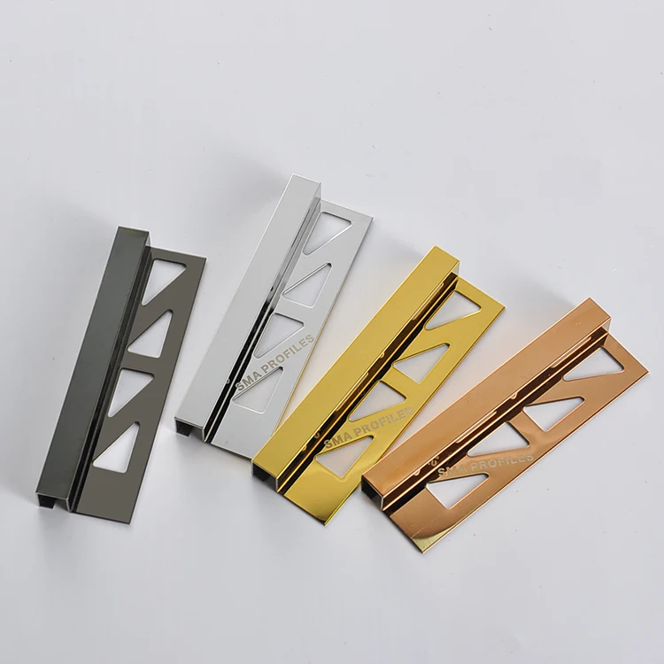 SMA retail cheap price colorful stainless steel square edge tile trim for wall transition