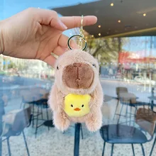 Lovely Mini Capibara Plush Toy Keychain Pendant Stuffed Doll Bag Keychain Backpack Key Ring Decor for Girls Boys