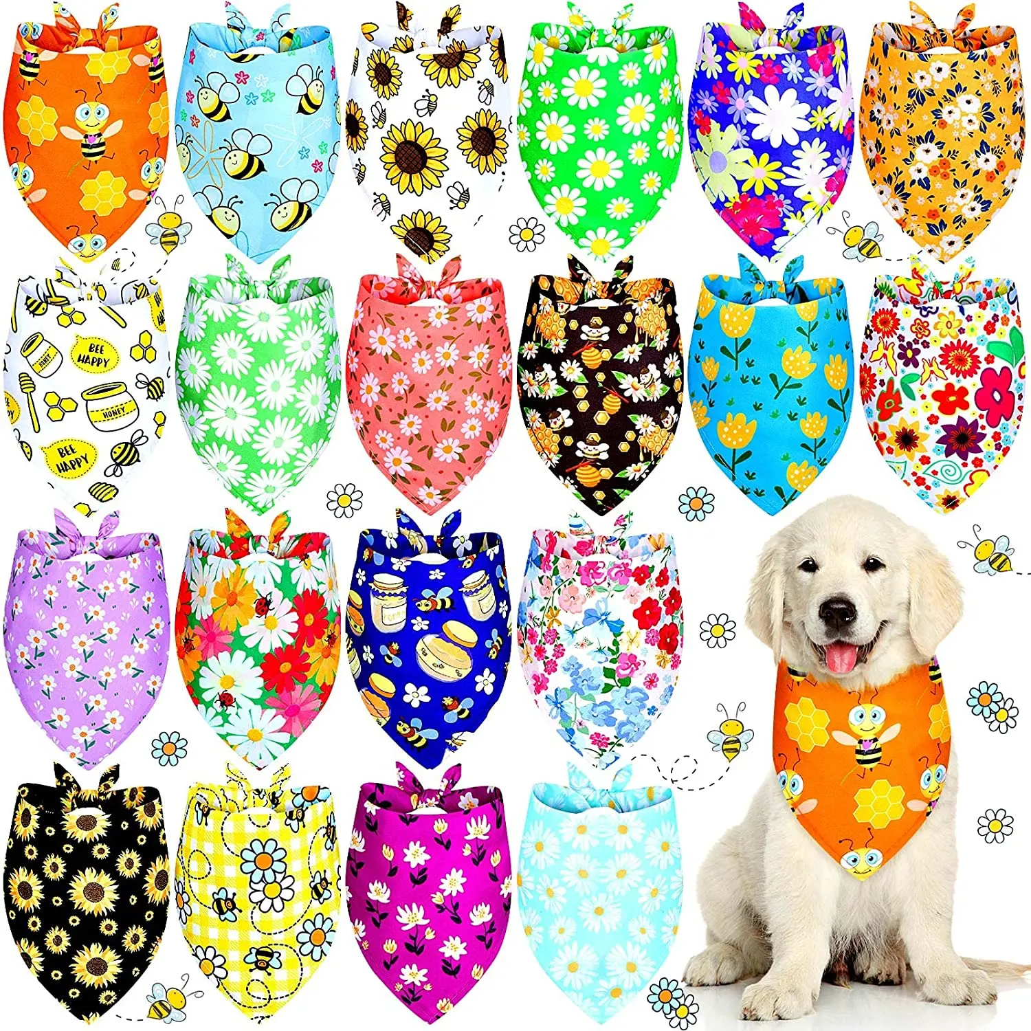 Wholesale Sublimation Printed Solid Color Triangle Dog Cooling Bandana Custom logo Dog Bandana for Small and Large Dogs