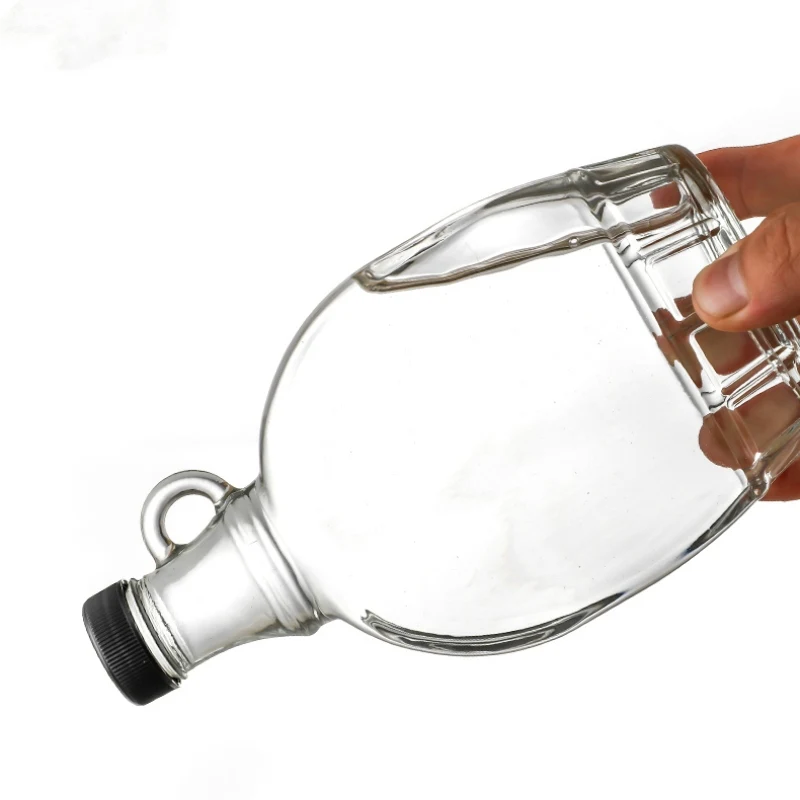 150ml 250ml 375ml 500ml Empty Maple Syrup Glass Bottle With Black Plastic Aluminum Screw Cap Wholesale