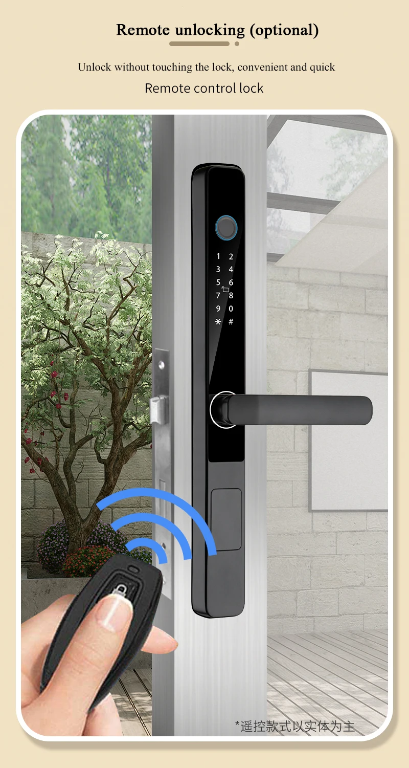 Glomarket Smart Tuya Waterproof Door Lock Sliding Door Fingerprint Password Remote Control Handle Electronic Intelligent Lock