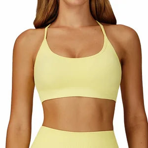 Women's Plus Size Lightweight Breathable Gym Workout Fitness Bra Crop Top with Front Logo for Running Yoga