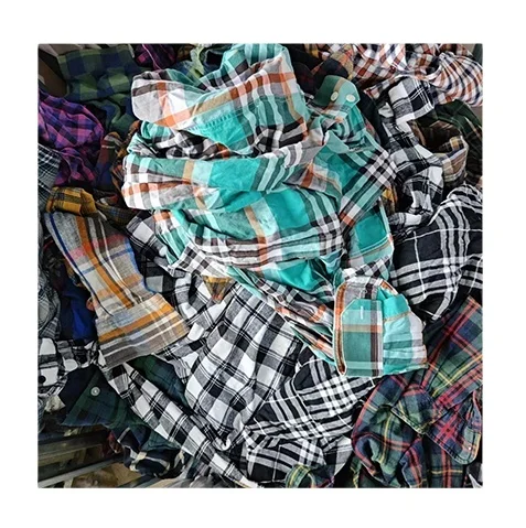 Top Quality Used Flannel Shirt Thrift Vintage Plaid Shirts 